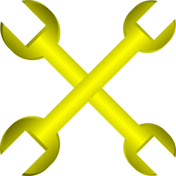 Крест гаечных ключей и гаечных рабочих инструментов — стоковый вектор