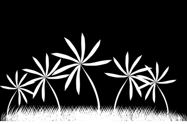 Silhouette de palmiers — Image vectorielle