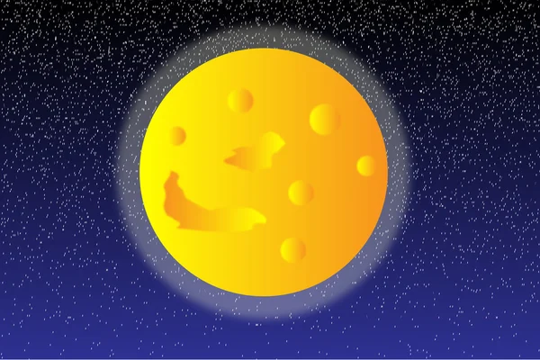 Lune dans le ciel nocturne — Image vectorielle