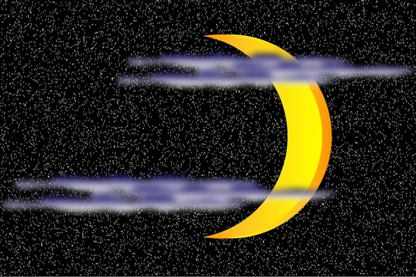 Maan op de nachtelijke hemel — Stockvector