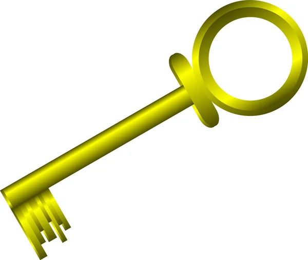 Χρυσό κλειδί απομονωμένος — Διανυσματικό Αρχείο