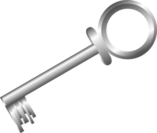Metall nyckel isolerad på vit — Stock vektor