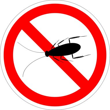 Forbidding vector sign - stop cockroach clipart