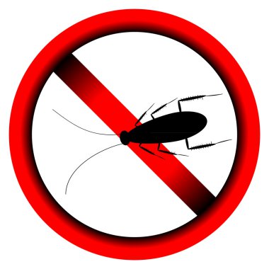 Forbidding vector sign - stop cockroach clipart