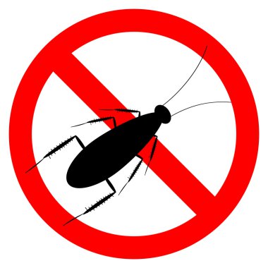 Forbidding vector sign - stop cockroach clipart