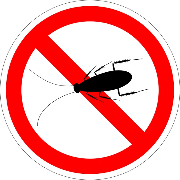 Forbidding vector sign - stop cockroach — Stock Vector