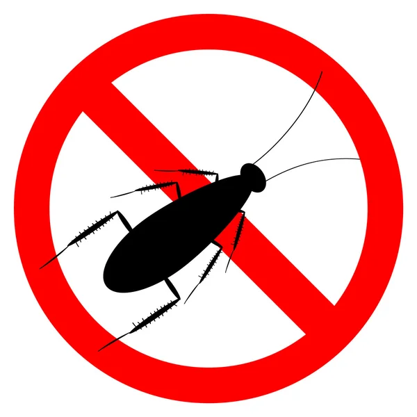 Vietare il segno vettoriale - fermare lo scarafaggio — Vettoriale Stock