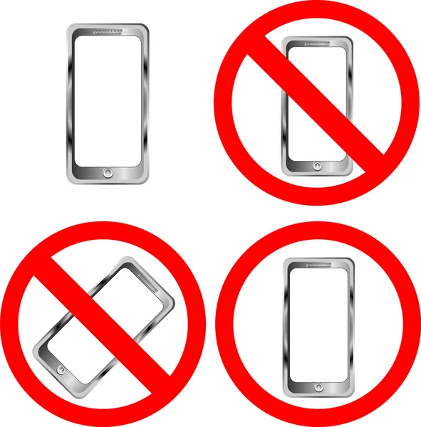 stock vector Mobile phone prohibition signs