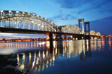 Finland Railway Bridge at night clipart