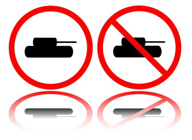 Tank durdurmak işaret beyaz