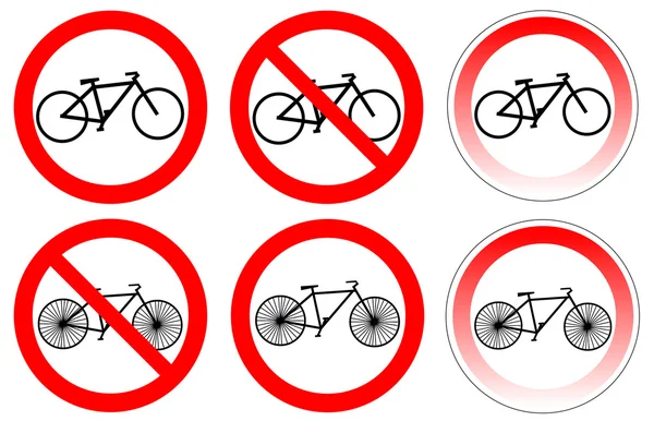 Serie di varianti un segno di stop bicicletta — Vettoriale Stock