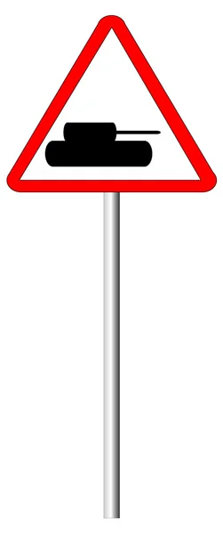Tank crossing sign isolated — Stock Vector