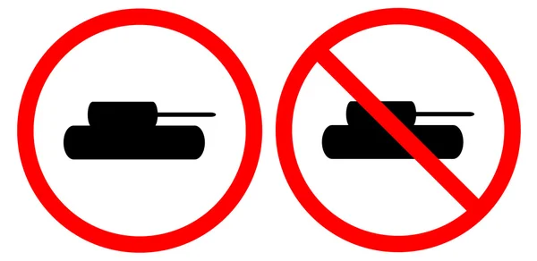 Знаки остановки танка на белом — стоковый вектор