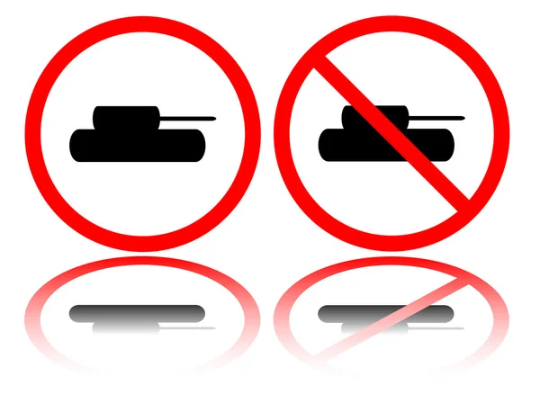 Signos de parada del tanque en blanco — Vector de stock