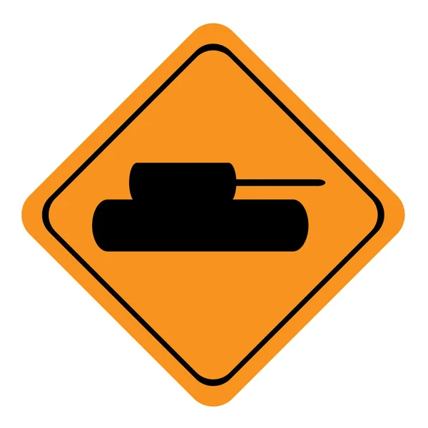 Sinal de passagem do tanque isolado — Vetor de Stock