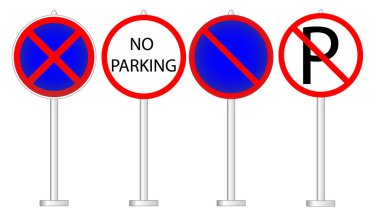 Variants a No parking - road sign clipart