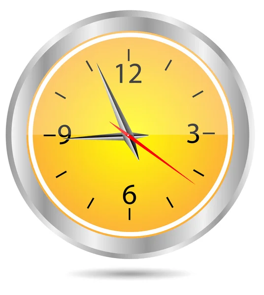 Uhr gelbes Kreissymbol — Stockvektor