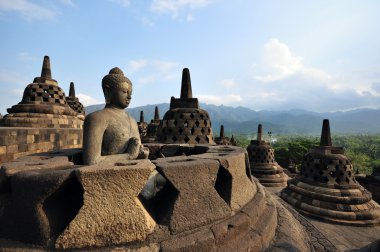 Buddha statue in Borobudur temple clipart