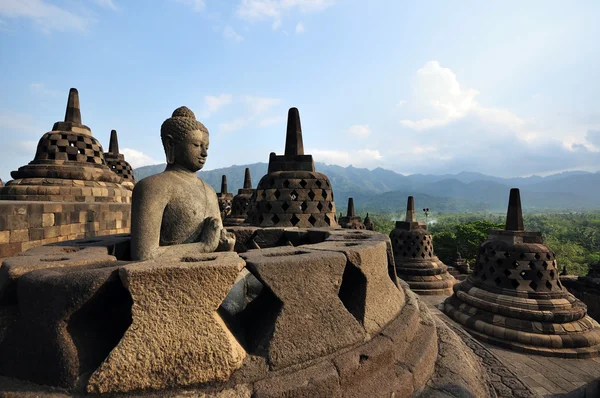 Buda heykelinin borobudur Tapınağı — Stok fotoğraf