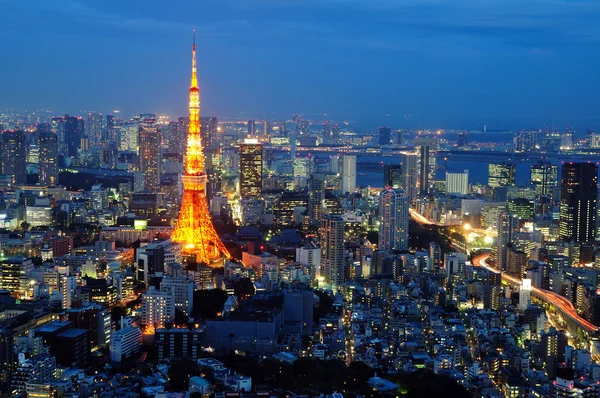 在夜晚的东京塔 — 图库照片