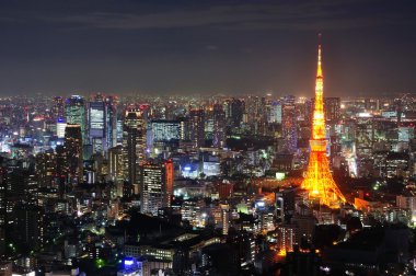 Tokyo tower at night clipart