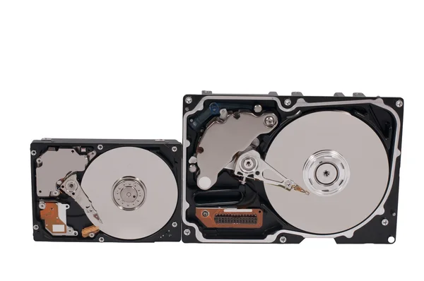 Pequeños y grandes discos duros (lado a lado ) —  Fotos de Stock