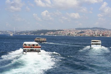 Ferry across the Bosphorus in Istanbul clipart