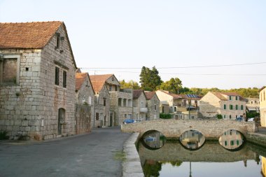 Center of Jelsa, Hvar island clipart