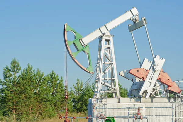 stock image Oil pump in the field