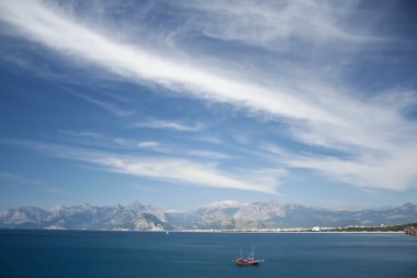Beautiful view on the Mediterranean coast in Turkey clipart