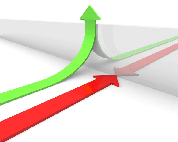 Flecha verde e vermelha Imagem De Stock