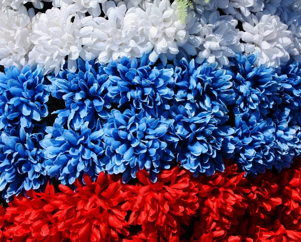 stock image Three coloures of flag from flowers