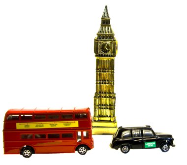 Big ben, London bus and taxi clipart