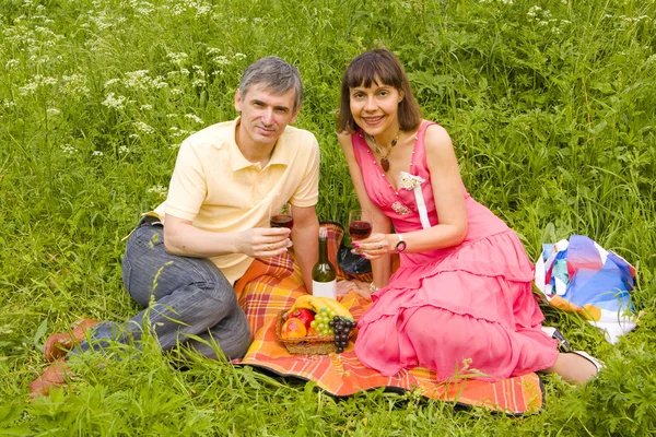 Pár na piknik — Stock fotografie