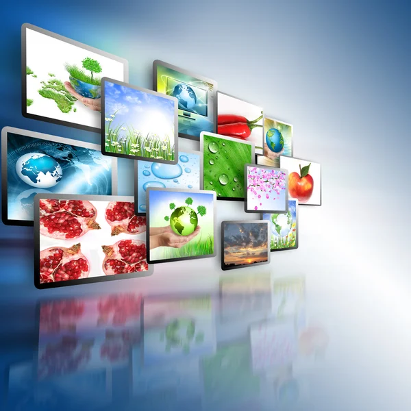 Concetto di tecnologia di produzione televisiva e internet — Foto Stock