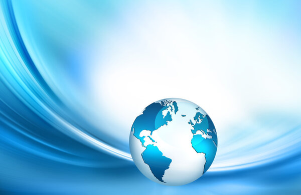 Globe on Internet technology background