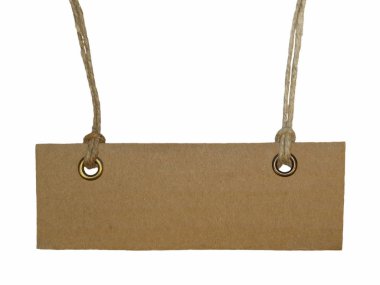 boş etiket izole üzerinde beyaz arka plan bağladı