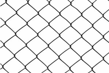 Beyaz arka plan üzerinde izole tel çit koruma
