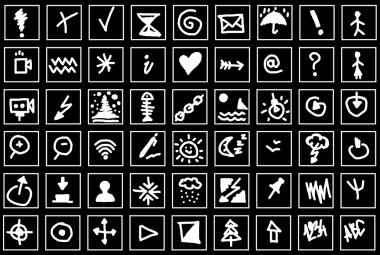 Hand draw web icon isolated on black background clipart