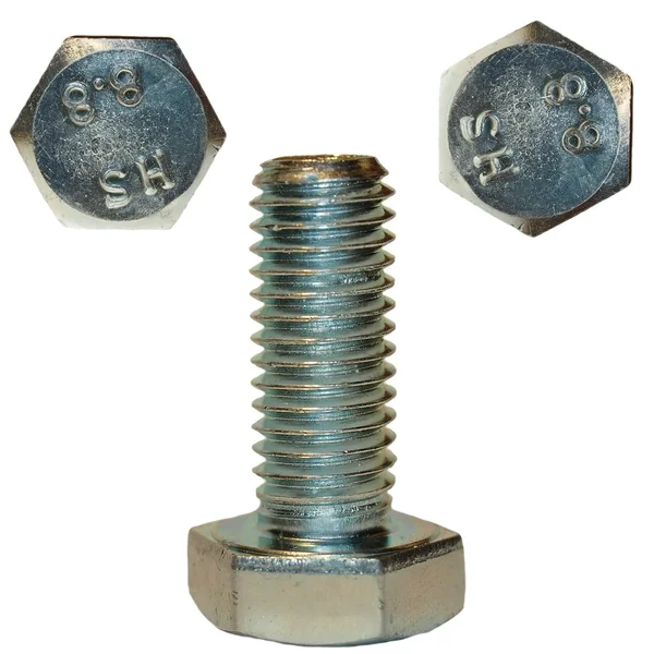 Macro Screw heads, metal nut isolated on white background — Stock Photo, Image
