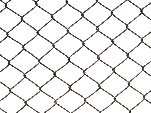 Beyaz arka plan üzerinde izole tel çit — Stok fotoğraf