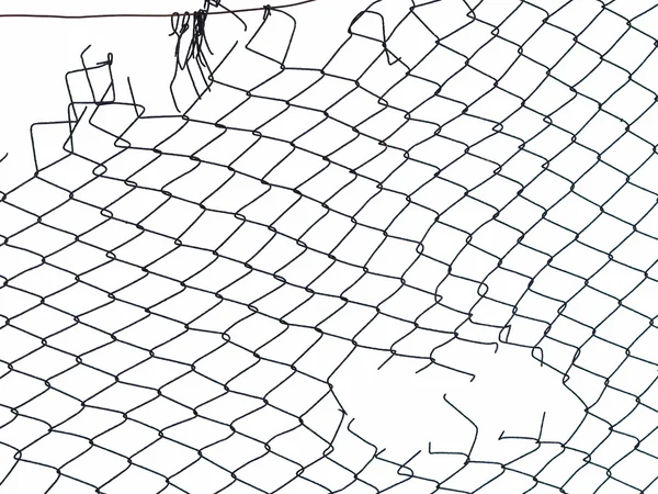 Metalltråd staket skydd isolerad på vit bakgrund — Stockfoto