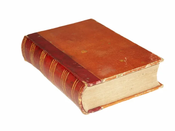 Livro de capa vermelha velha isolado sobre branco (1885. ano ) — Fotografia de Stock