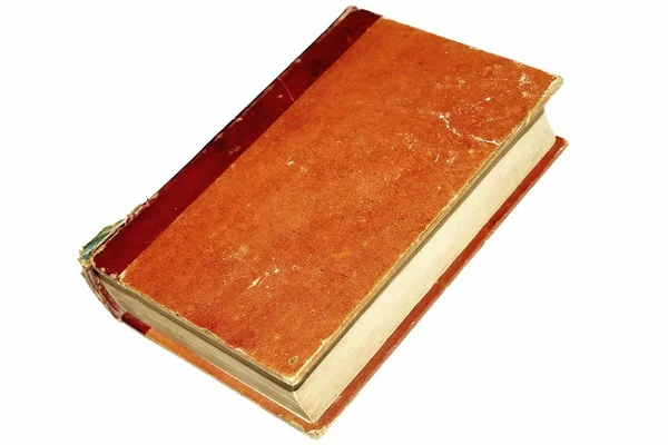 Antiguo libro de tapa roja aislado sobre blanco (1885. año ) — Foto de Stock