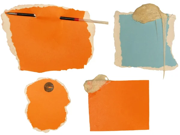 Sammlung Notiz Papier geklebt Kaugummi isoliert auf weißem Hintergrund — Stockfoto