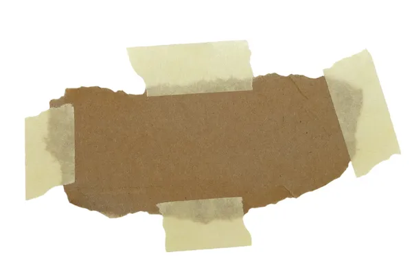 Pappschrott und Klebeband isoliert auf weißem Hintergrund — Stockfoto