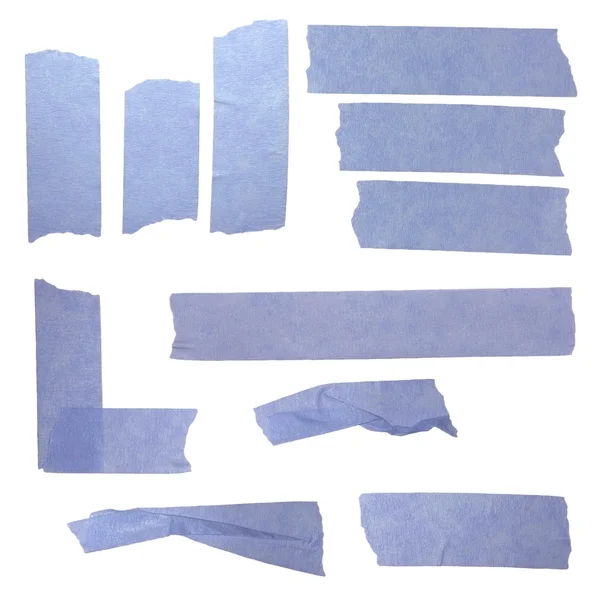 Синя паперова стрічка ізольована на білому тлі — стокове фото