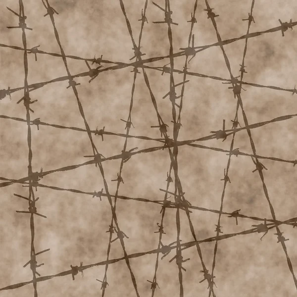 Dikenli tel ve sepia — Stok fotoğraf