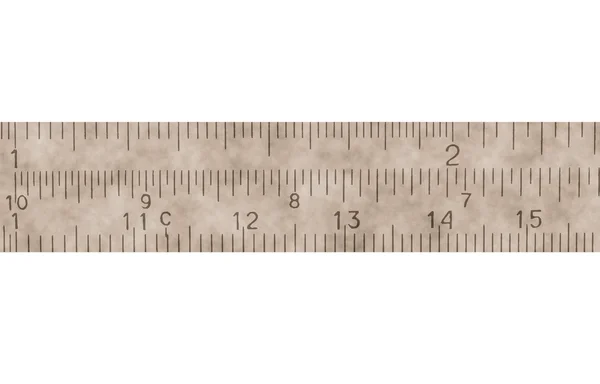 Medida antigua en centímetros, milímetros, aislada sobre fondo blanco — Foto de Stock
