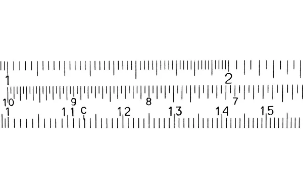 Medida en centímetros, milímetros, (en blanco) aislado sobre fondo blanco — Foto de Stock